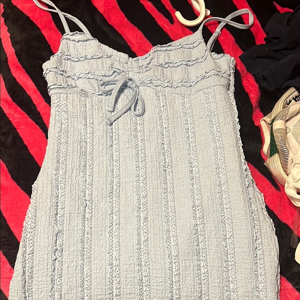 Derek Heart Light Blue Midi Dress